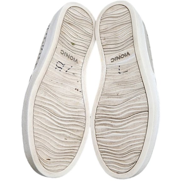 Vionic Kani Gray Suede Comfort Laser Cut Slip On Loafer Shoes Flat Size 7 - Picture 5 of 6